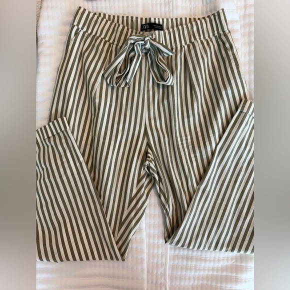 Zara Green and White Pants - Picture 1 of 2